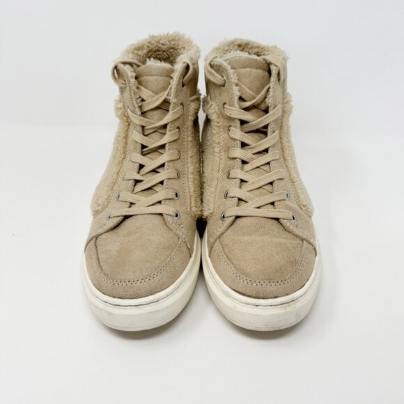 Marc Fisher Womens Tan Faux Suede Leather & Fur Lace Up Boot Size 8 - Picture 2 of 10